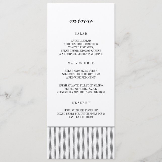MENU MARIAGE GARLAND GREENS (Devant)