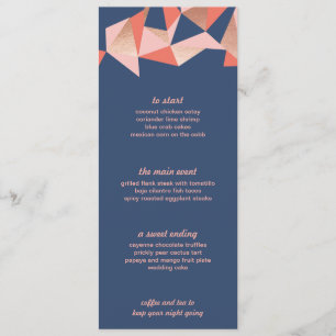 Menu Mariage géométrique moderne à facettes