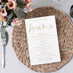 Menu Mariage Gold Elegant Script Budget