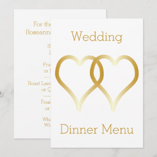 Menu mariage Gold Hearts