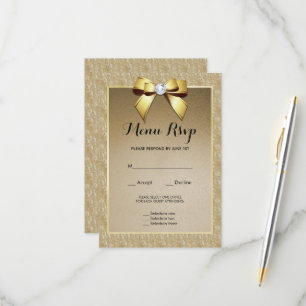 Menu Mariage Gold & Stylish Gem RSVP