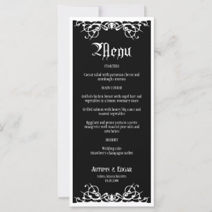 Menu Mariage gothique Halloween