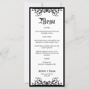 Menu Mariage gothique Halloween