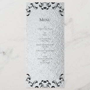 Menu Mariage gothique noir argenté