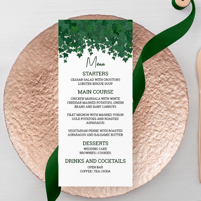 Menu Mariage Green Ivy Garden (Créateur téléchargé)