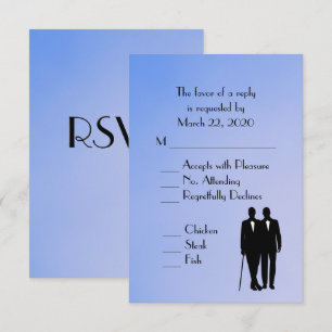 Menu Mariage gris bleu RSVP