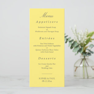 Menu Mariage Jaune Beurre Élégant