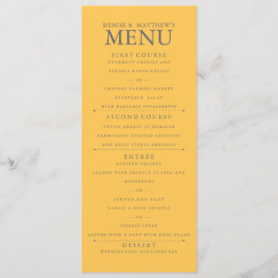 Menu Mariage Jaune Daffodique 4" x 9"