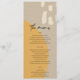 MENU MARIAGE KRAFT ORANGE RUST ABSTRAIT MODERNE