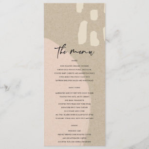 MENU MARIAGE KRAFT ROSE ROSE ABSTRAIT MODERNE