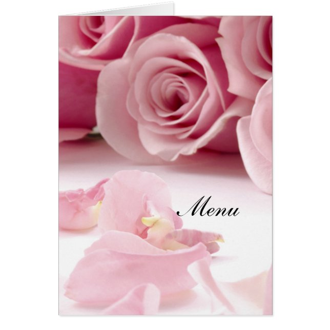 Menu Mariage le plus populaire Roses roses roses (Devant)