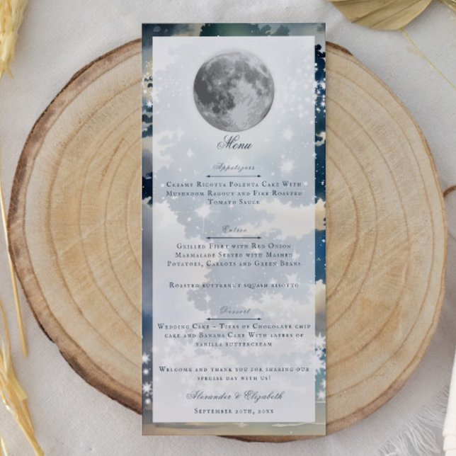 Menu Mariage lunaire de nuit (Lunar Night Sky Wedding Menu)