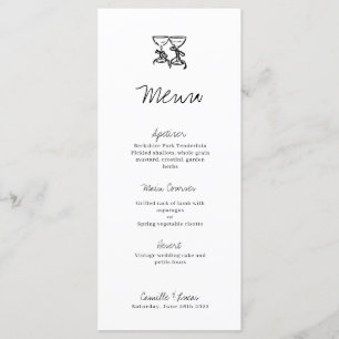 Menu Mariage main-tiré moderne