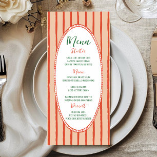 Menu Mariage manuscrit original tiré à la main
