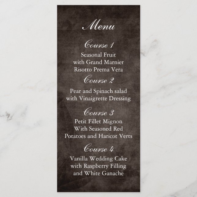 menu mariage marron rustique mason jar (Devant)