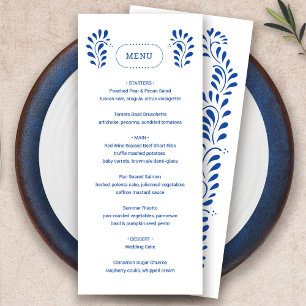 Menu Mariage mexicain bleu Puebla Style