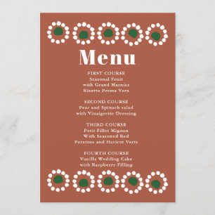 Menu Mariage mexicain Fiesta Boho Barro
