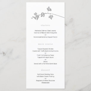 Menu mariage minimal