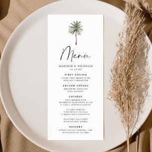 Menu Mariage minimal de palmiers