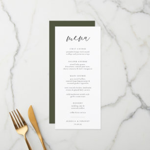 Menu Mariage minimaliste chic