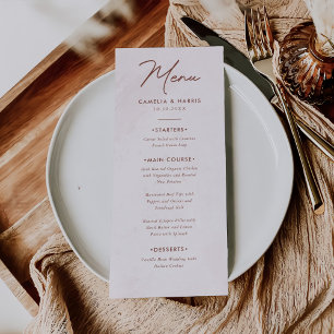 Menu Mariage minimaliste de calligraphie russe moderne