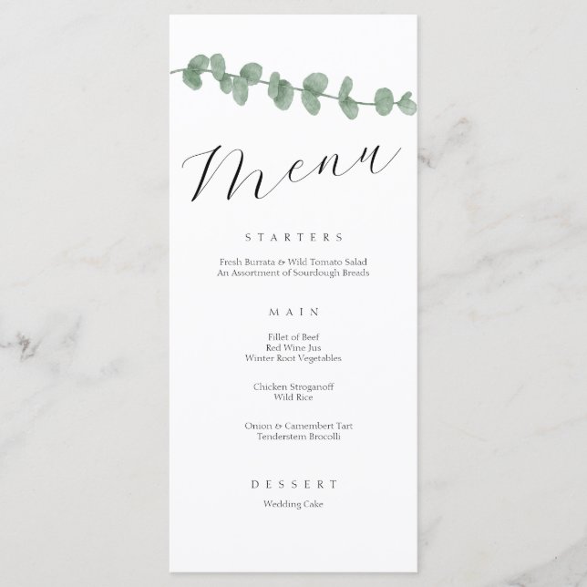 Menu Mariage minimaliste Élégant Simple Calligraph (Devant)