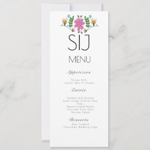 Menu mariage minimaliste Floral Logo Mariage