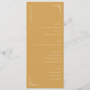 Menu Mariage Minimaliste Jaune Moutarde Élégant Moi