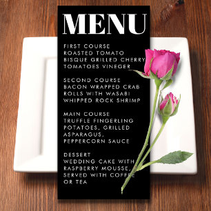 Menu Mariage minimaliste moderne de typographie noir gr