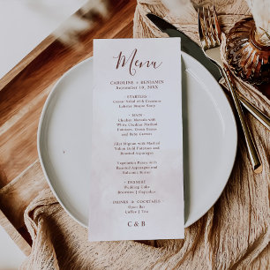 Menu Mariage minimaliste moderne élégant