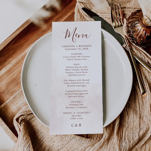 Menu Mariage minimaliste moderne élégant (Créateur téléchargé)