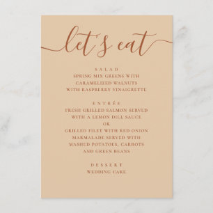 Menu Mariage Minimaliste Sable de pêche chaud Dîner M
