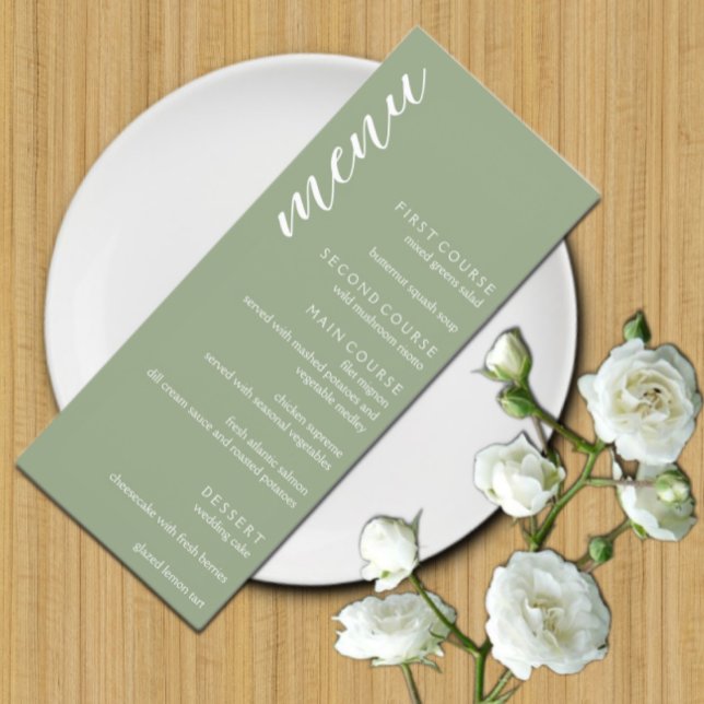 Menu Mariage minimaliste Sage vert (Créateur téléchargé)
