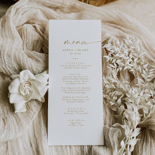 Menu Mariage Modern Gold Script
