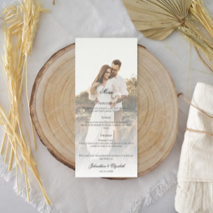 Menu Mariage Moderne avec Photo et Superposition