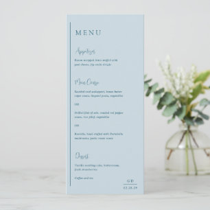 Menu Mariage Moderne Bleu Atténué avec Élégance