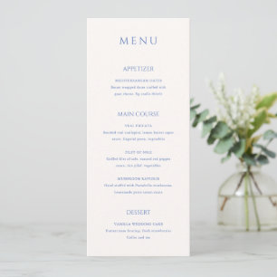 Menu Mariage Moderne Bleu Élégant