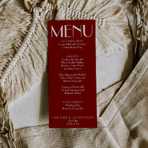 Menu Mariage Moderne Bourgogne Rétro Amusant