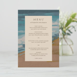 Menu Mariage Moderne Chic Côté Mer Abstrait