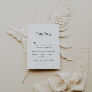 Menu Mariage moderne Choix RSVP