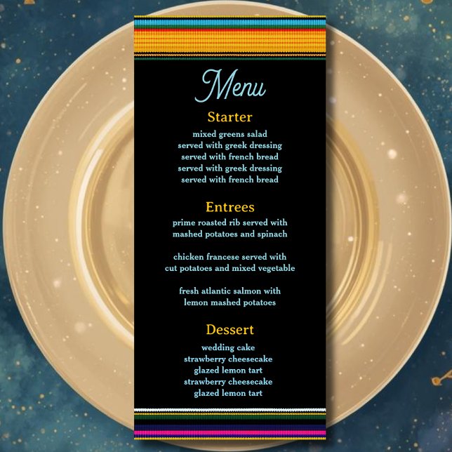 Menu Mariage moderne de fleurs mexicaines (Créateur téléchargé)