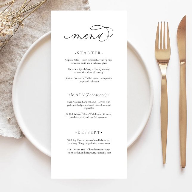 Menu Mariage moderne et élégant (Créateur téléchargé)