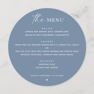Menu Mariage Moderne et Élégant au Bord de Mer   Rond F
