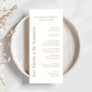 Menu Mariage Moderne Manger Boire Être Marié Or
