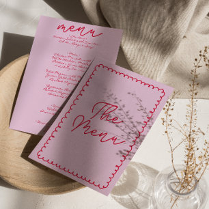 Menu Mariage moderne manuscrit Whimsical Retro