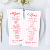 Mariage Moderne Minimaliste Rayures Roses Rouge