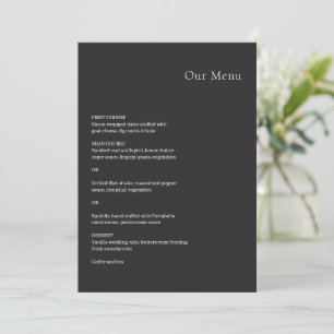 Menu Mariage Moderne Noir Élégant