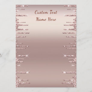 Menu Mariage moderne Rose Gold Blush Parties scint