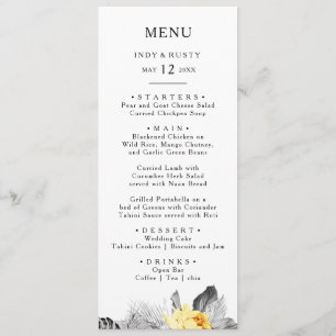 Menu Mariage moderne Tropical