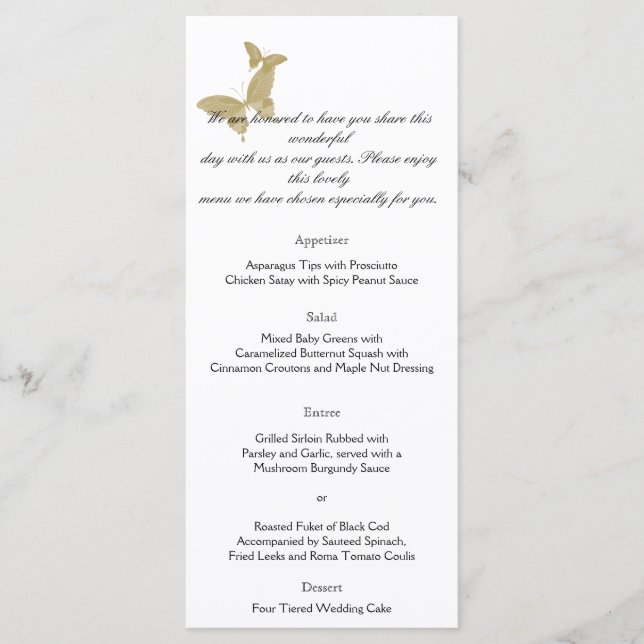 Menu Mariage Monogramme à double anneau (Devant)
